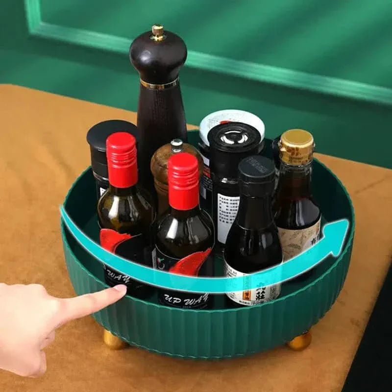 360° draaibare organizer – wit plastic, ruimtebesparende organizer voor in de keuken, badkamer of op kantoor