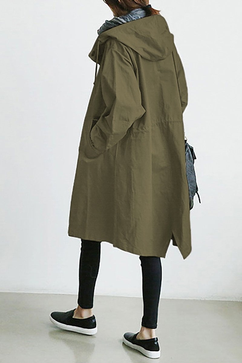 Dames Waterdichte Trenchcoat Regenjas met Capuchon – Tussenjas voor Lente en Herfst