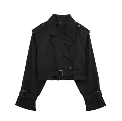 Dames Korte Trenchcoat – Klassiek model, Tussenjas voor Lente en Herfst, Casual en Zakelijk