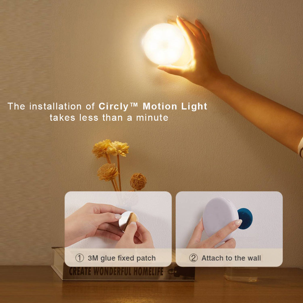 Motion Sensor Lamp – White, Compact Design for Entryway, Stairs, or Closet