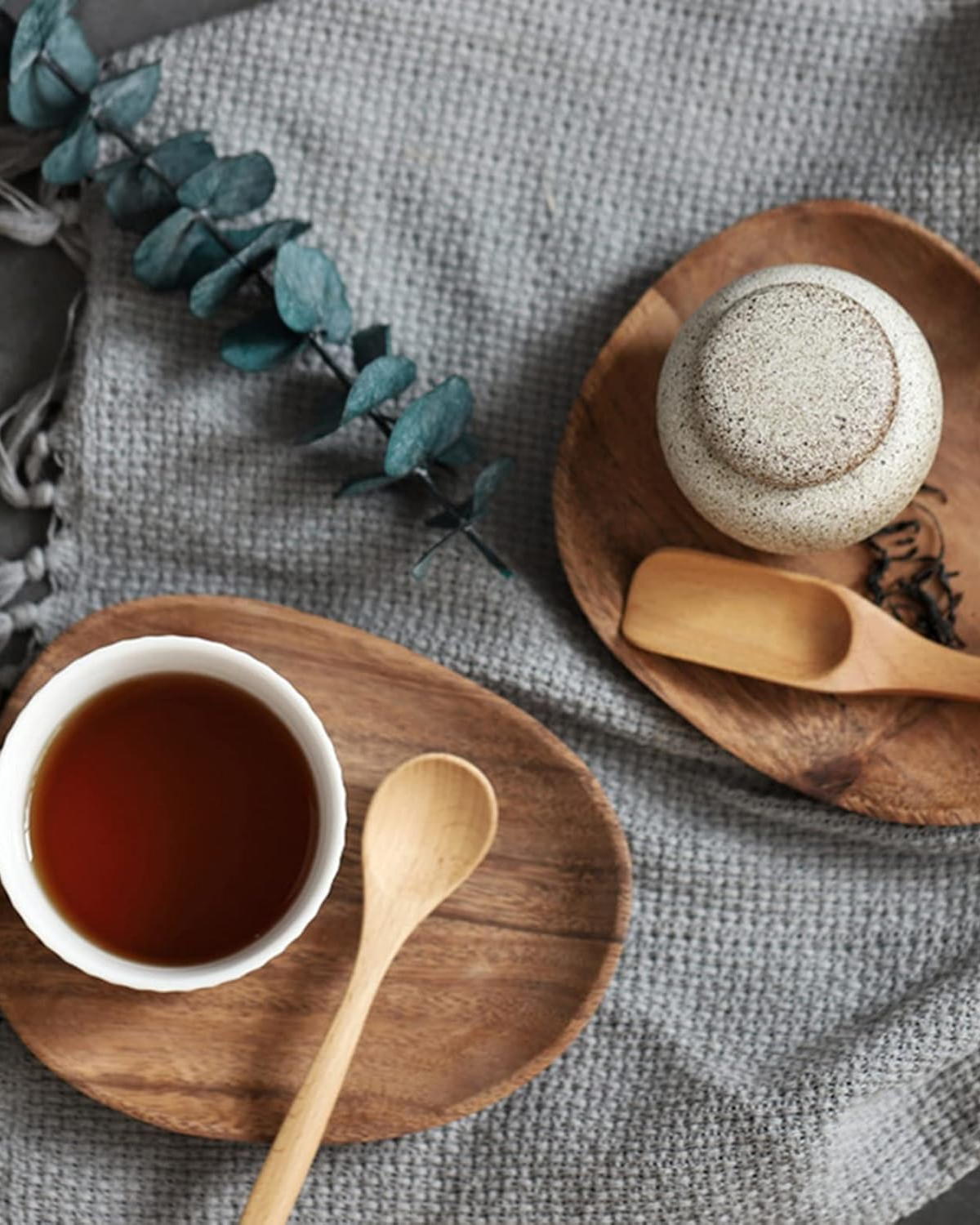 Træ Serveringsbræt Sæt – Naturlig Akacia, Rustik Stil til Køkken eller Spisebord