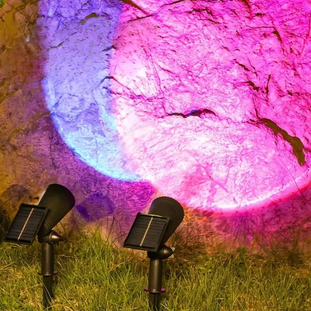 Solar-Powered Garden Spotlights – Multicolor, Adjustable Design for Garden, Patio, or Driveway