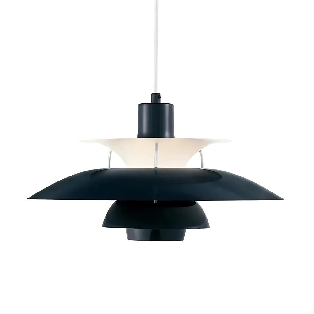 Dansk Hængelampe – Lagdelt Metaldesign i Farverig Stil til Spisestue eller Stue