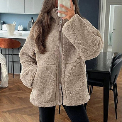 Dames Basic Fleece Jas – Warm Outdoor en Wandelen, Herfst/Winter