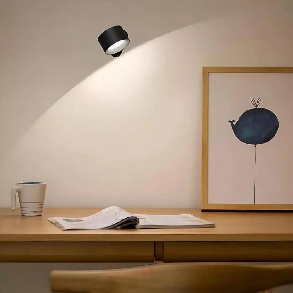 Genopladelig Væglampe – Cylindrisk Design i Hvid til Soveværelse, Stue eller Gang med Anstäländer