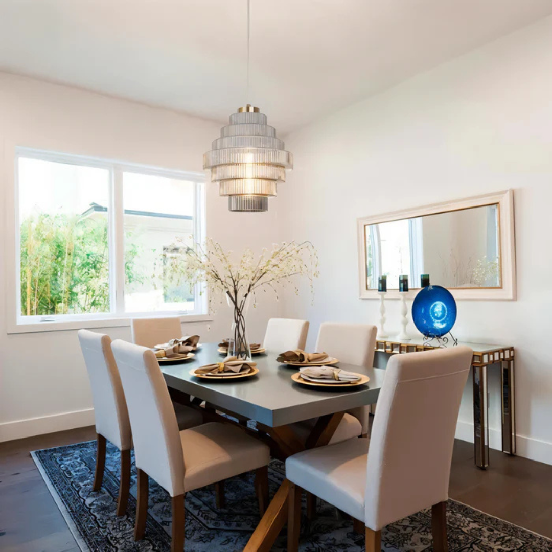 Retro Hængelampe – Glas og Messing, Moderne Design til Stue eller Spisestue