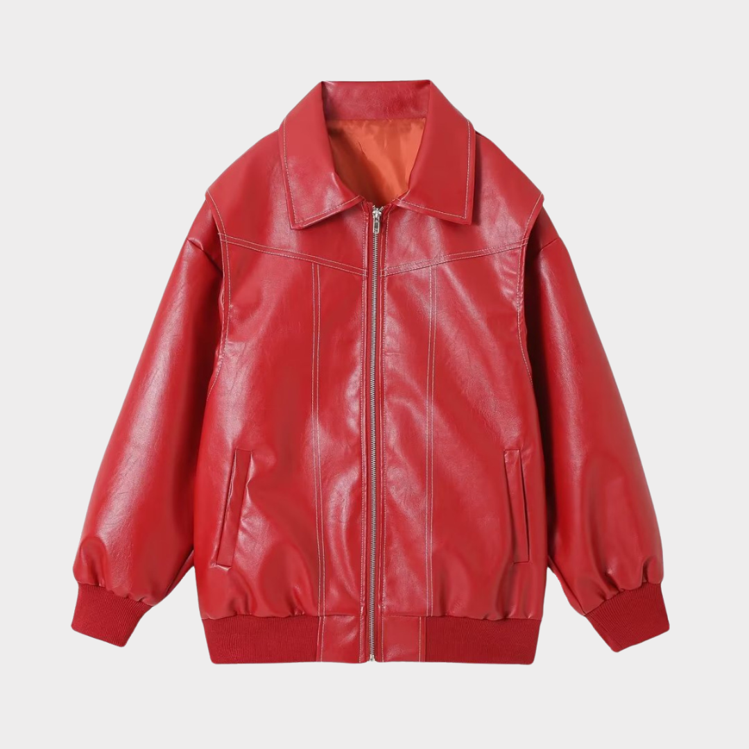 Dames Oversized Bomberjack – Casual Tussenjas voor Lente en Herfst, met Rits en Geribde Boorden