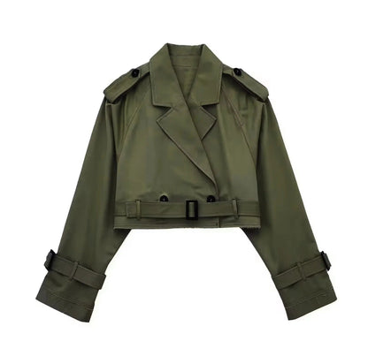 Dames Korte Trenchcoat – Klassiek model, Tussenjas voor Lente en Herfst, Casual en Zakelijk