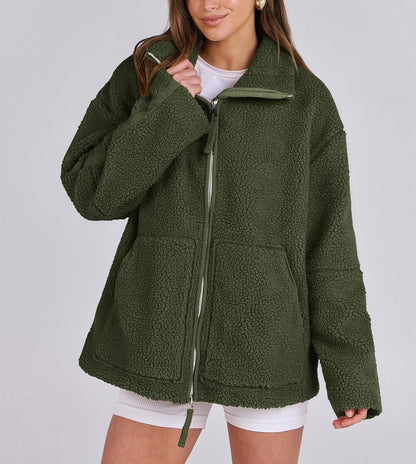 Dames Basic Fleece Jas – Warm Outdoor en Wandelen, Herfst/Winter
