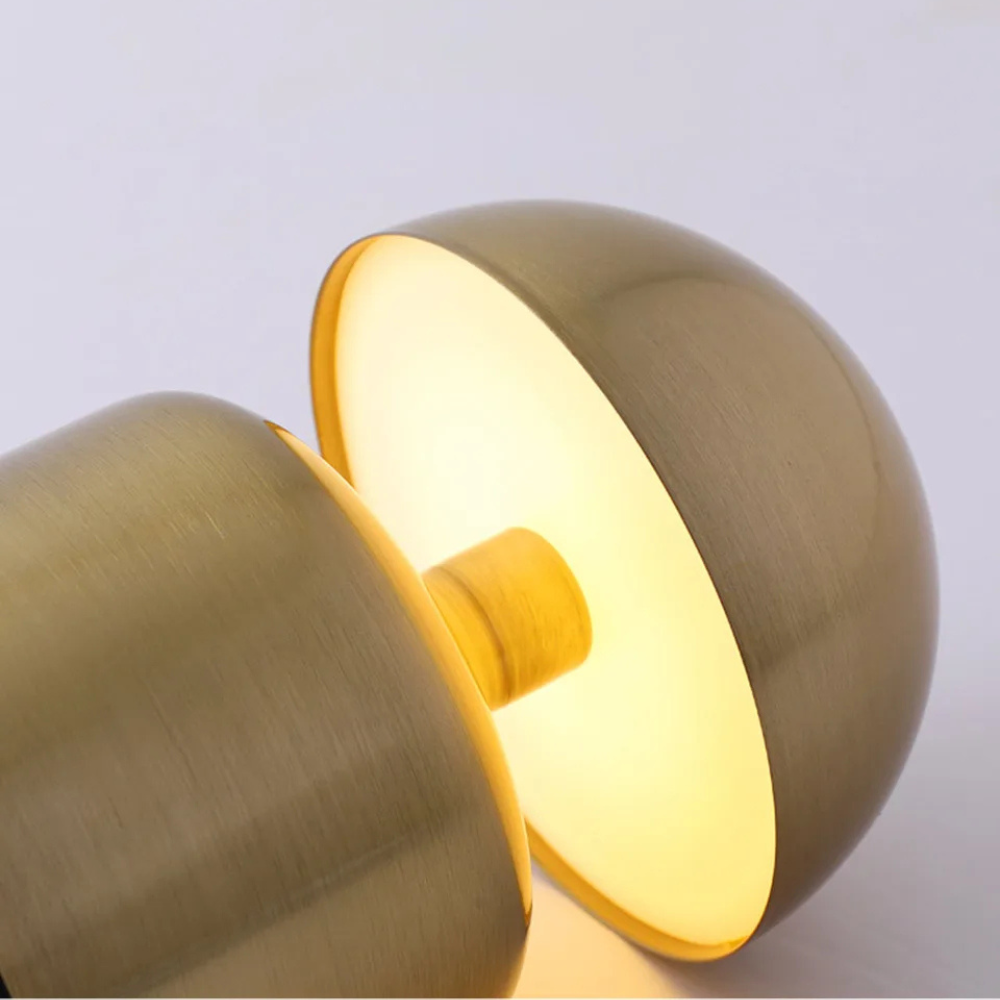 Genopladelig Bordlampe – Retro Svampeform, Metal Finish til Soveværelse eller Stue