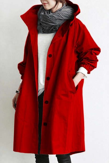 Dames Waterdichte Trenchcoat Regenjas met Capuchon – Tussenjas voor Lente en Herfst