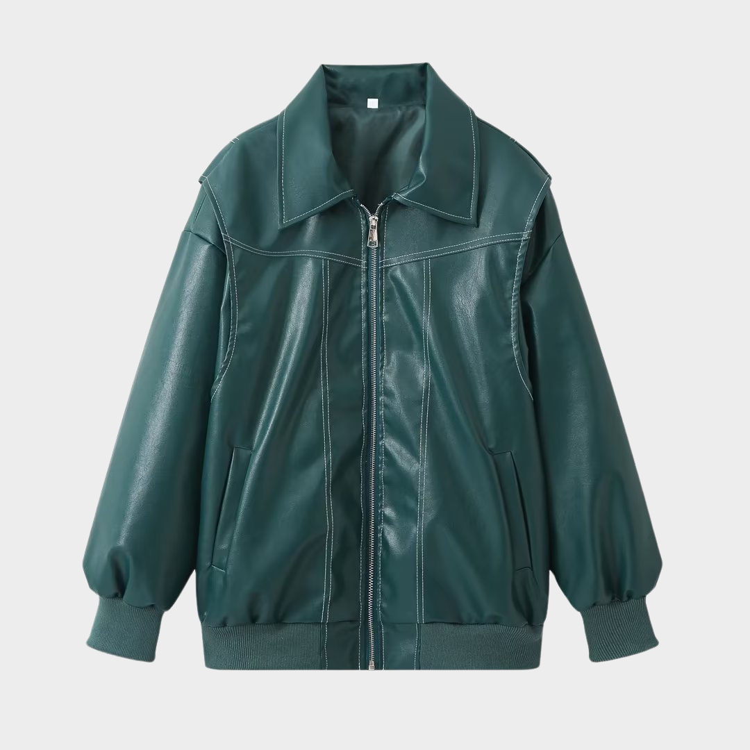 Dames Oversized Bomberjack – Casual Tussenjas voor Lente en Herfst, met Rits en Geribde Boorden