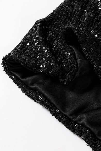 Dames Pailletten Jasje – Zwart, Feestjasje voor Party, Avondkleding en Uitgaan