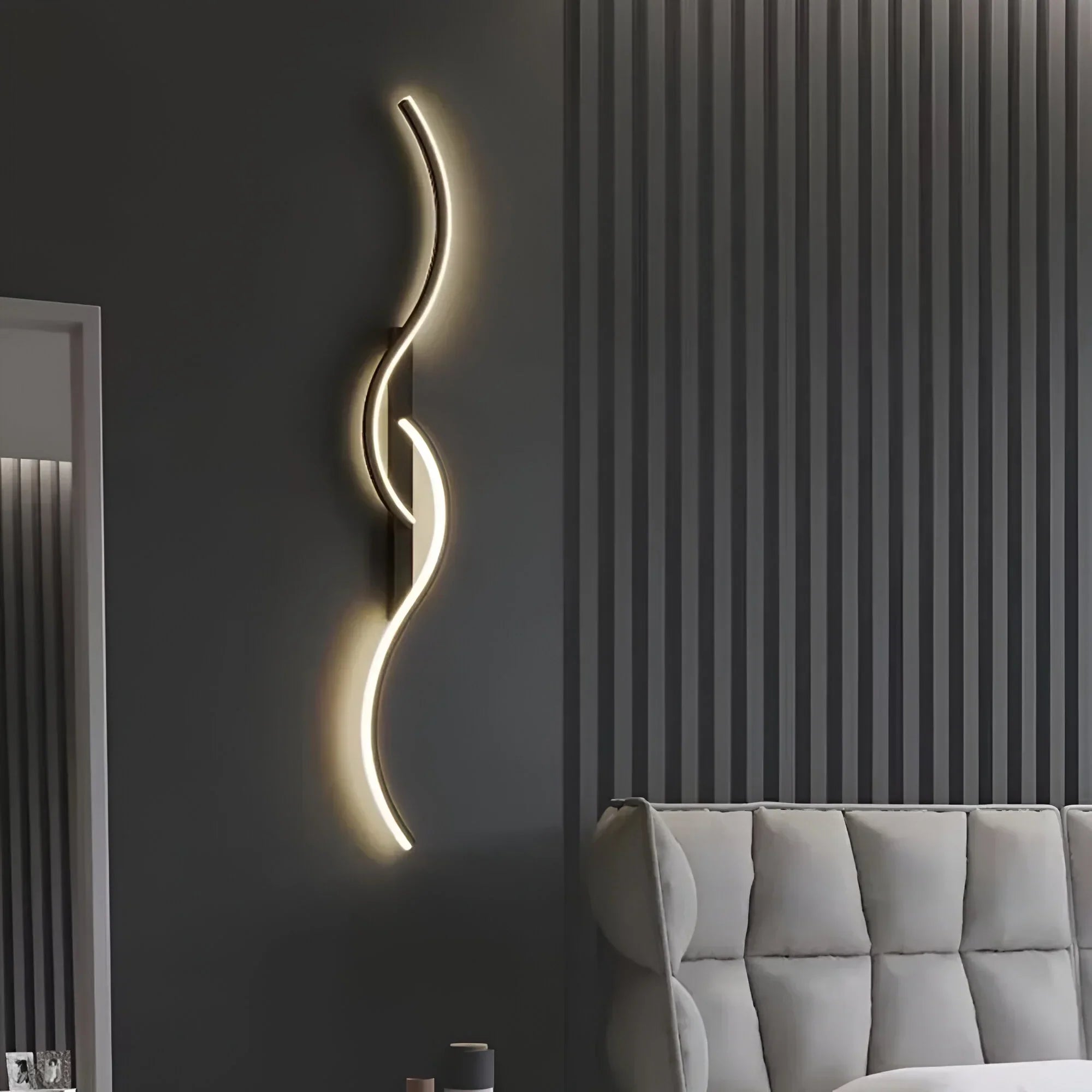 Moderne LED-wandlamp – aluminium en acryl, gebogen ontwerp voor de woonkamer, slaapkamer of kantoor