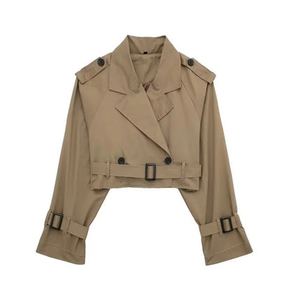 Dames Korte Trenchcoat – Klassiek model, Tussenjas voor Lente en Herfst, Casual en Zakelijk