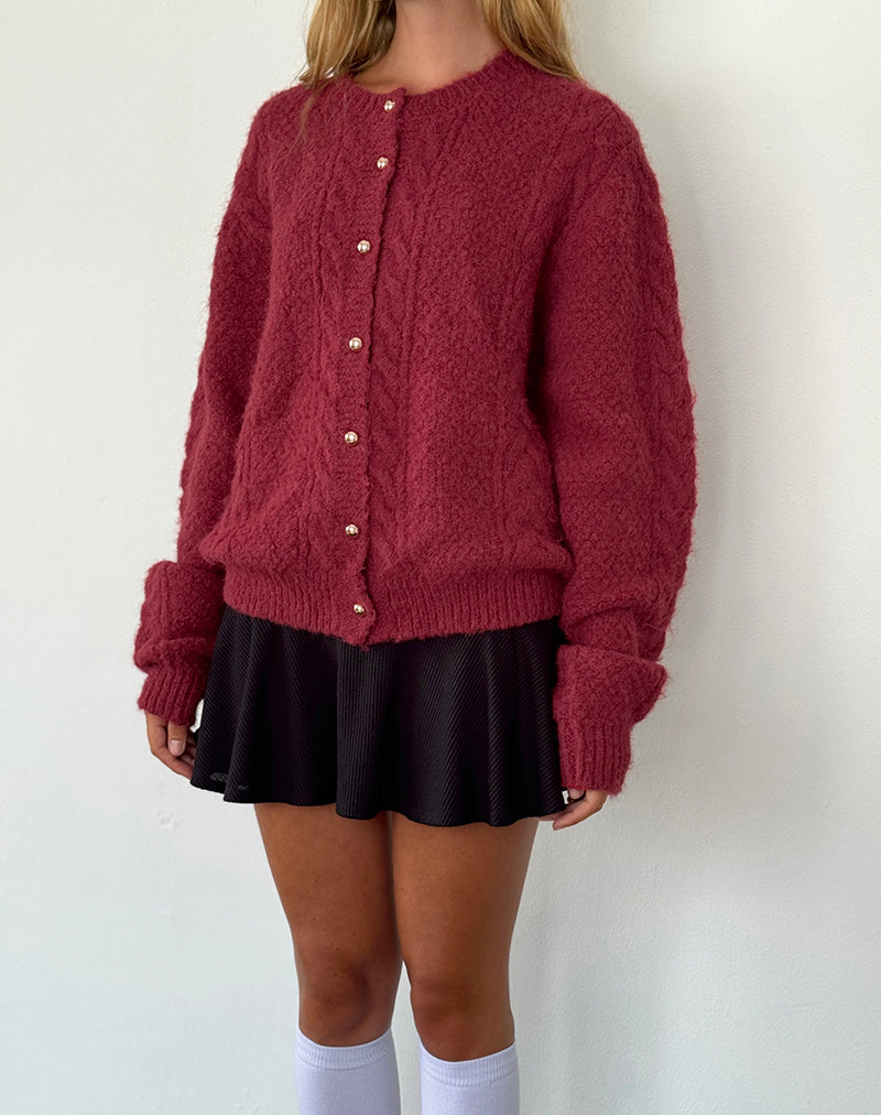Dames Gebreid Cardigan Vest – Warm met Parelknopen, Casual voor Herfst/Winter