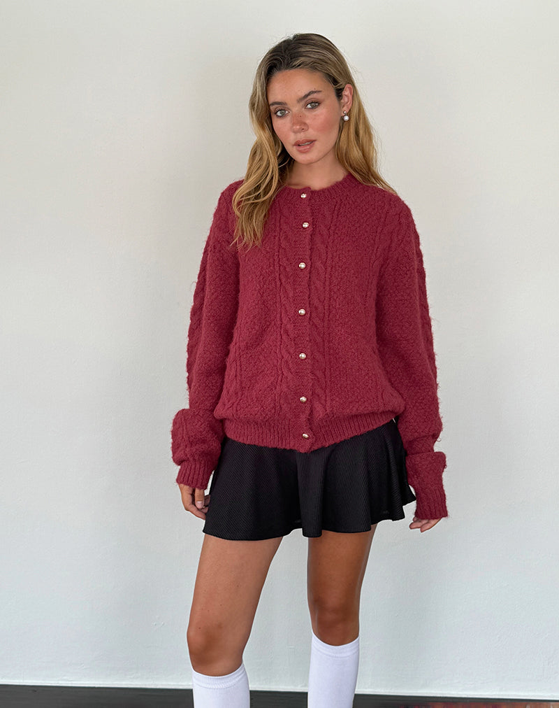 Dames Gebreid Cardigan Vest – Warm met Parelknopen, Casual voor Herfst/Winter