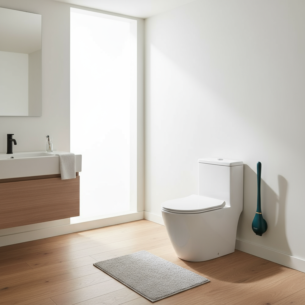 Silicone Toiletbørste med Vægholder – Moderne Design til Hygiejnisk Badeværelsesbrug