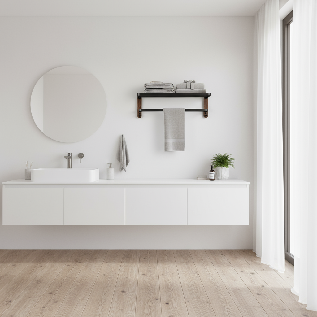 Håndklædeholder uden boring – Moderne design, pladsbesparende til stilfuld badeværelsesbrug