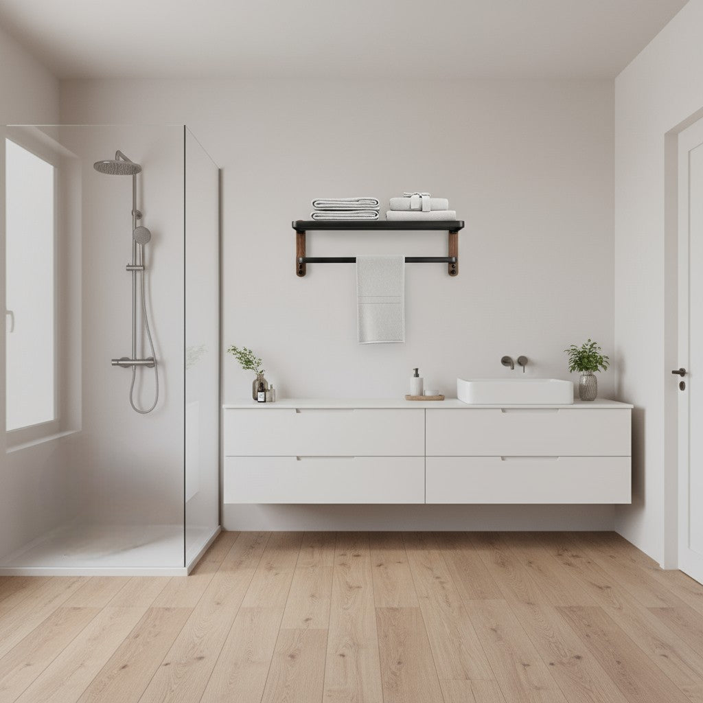 Håndklædeholder uden boring – Moderne design, pladsbesparende til stilfuld badeværelsesbrug