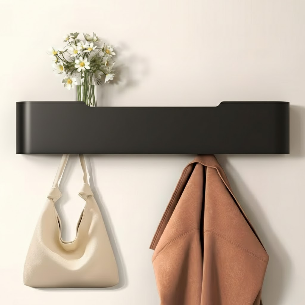 Wall wardrobe – Wood, Modern design with range hoods and shelf for hallway or bedroom