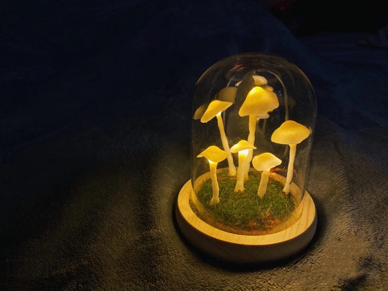 DIY Svampe Lampe – Glas og Træ, Kreativ Borddekoration til Stuen eller Soveværelset