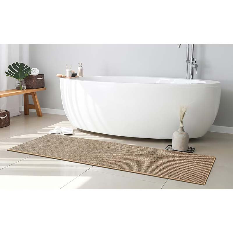 Vævet Køkkenmåtte – Grå, Skandinavisk Design med Antiskrid Gummibund til Moderne Køkkenindretning