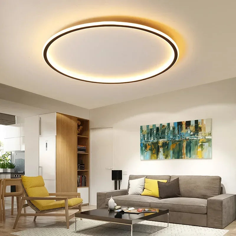 LED-plafondlamp – Scandinavisch design, rond, zwart of wit voor de woonkamer of slaapkamer
