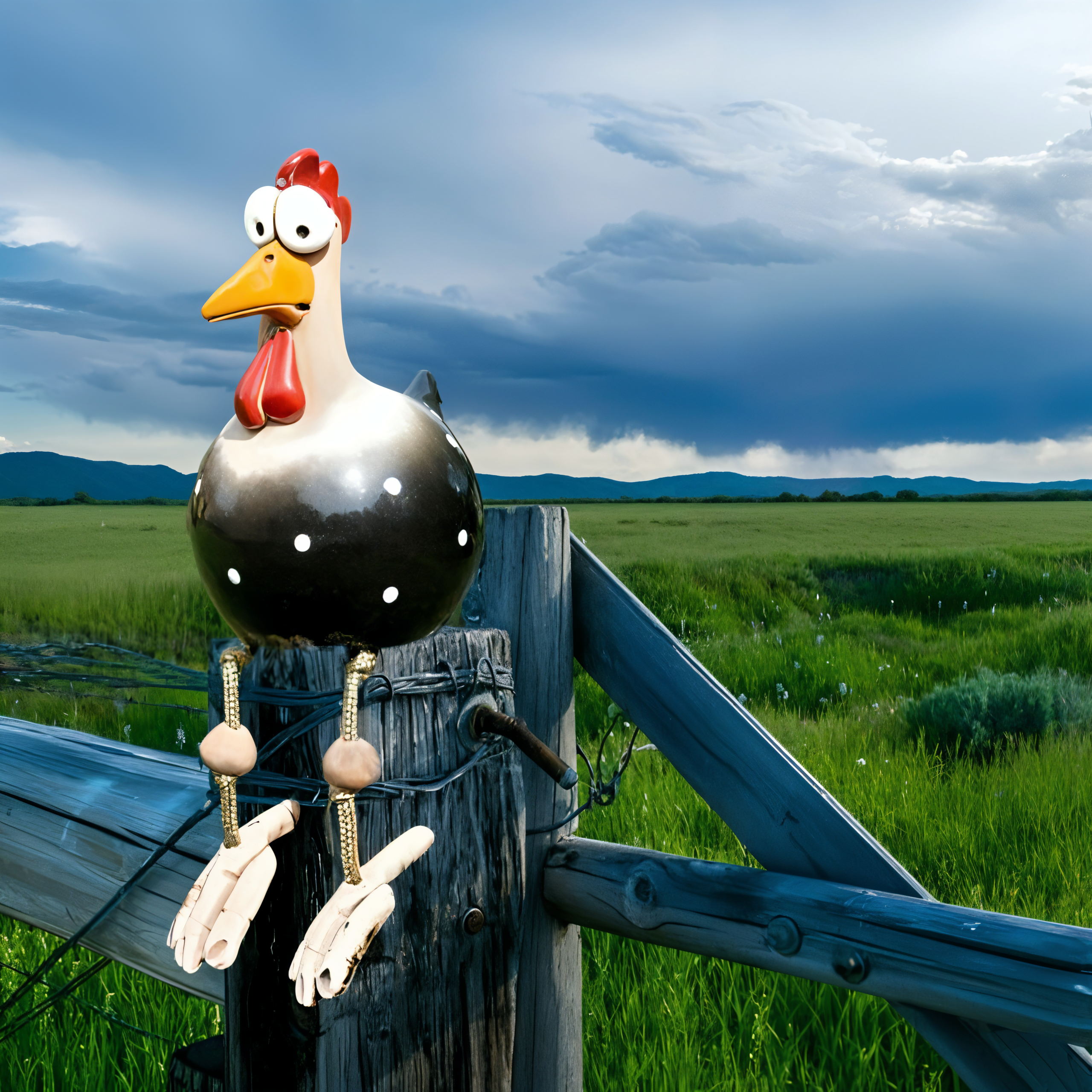 Eccentric hen figure – Weatherproof resin, charming design for the garden or balcony