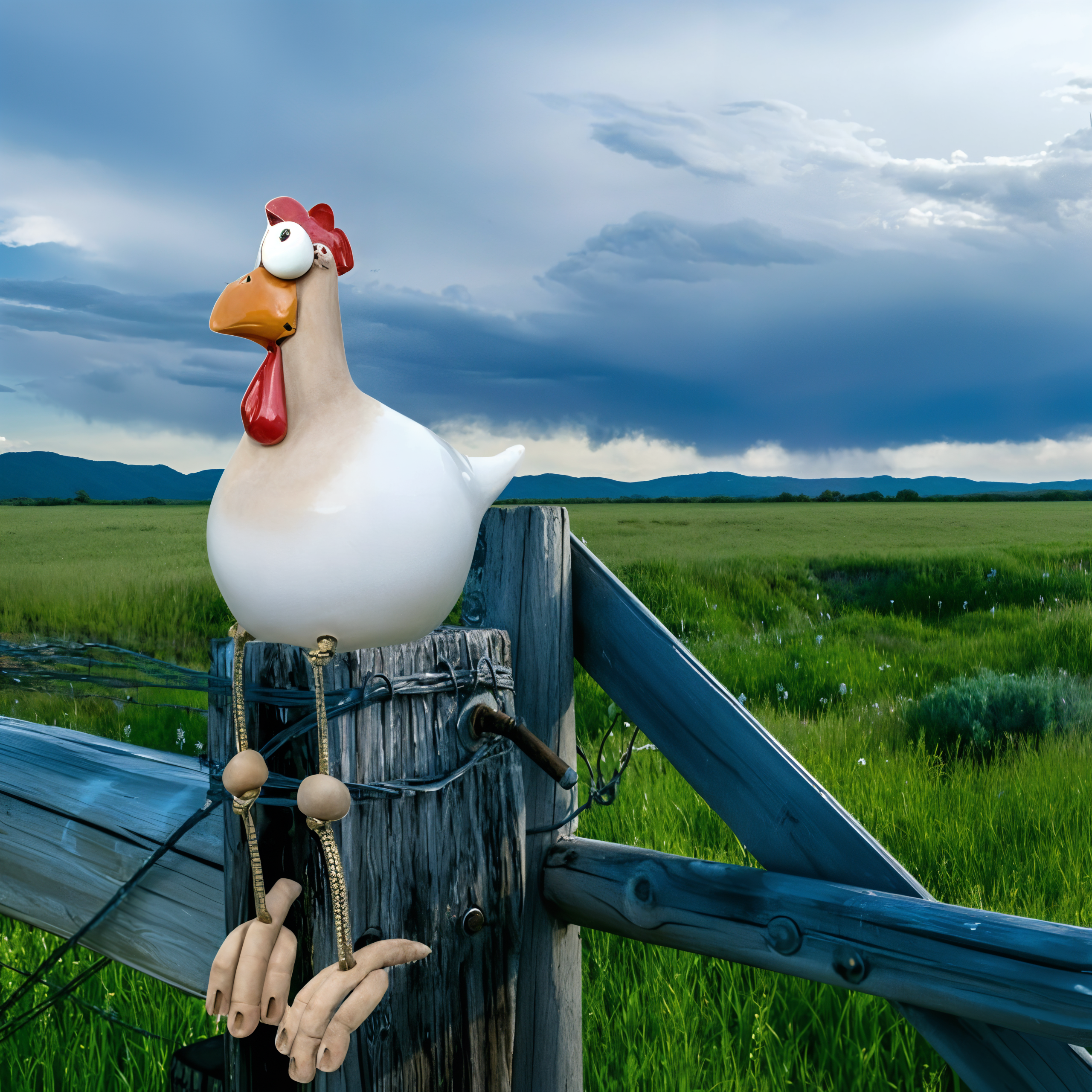 Eccentric hen figure – Weatherproof resin, charming design for the garden or balcony