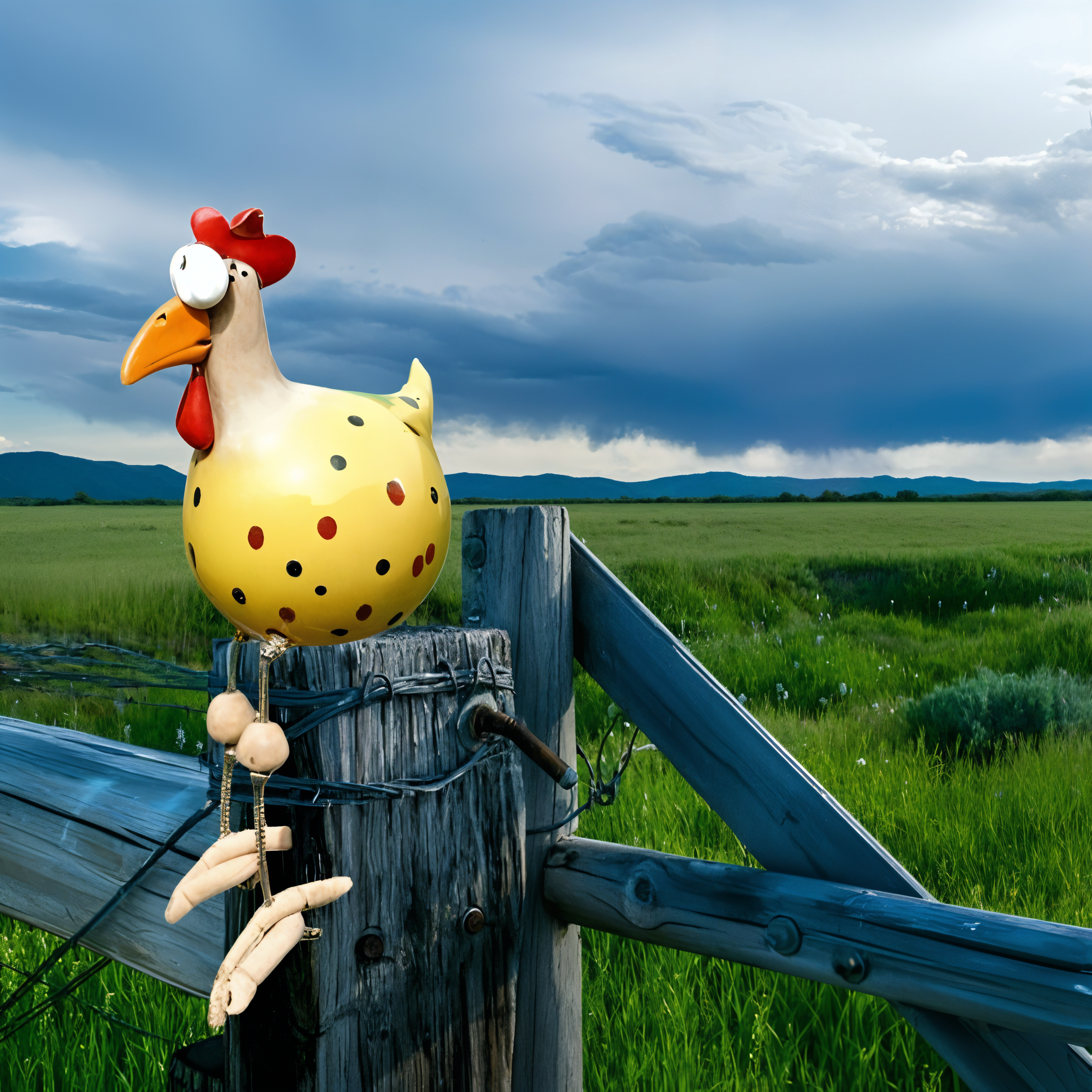 Eccentric hen figure – Weatherproof resin, charming design for the garden or balcony