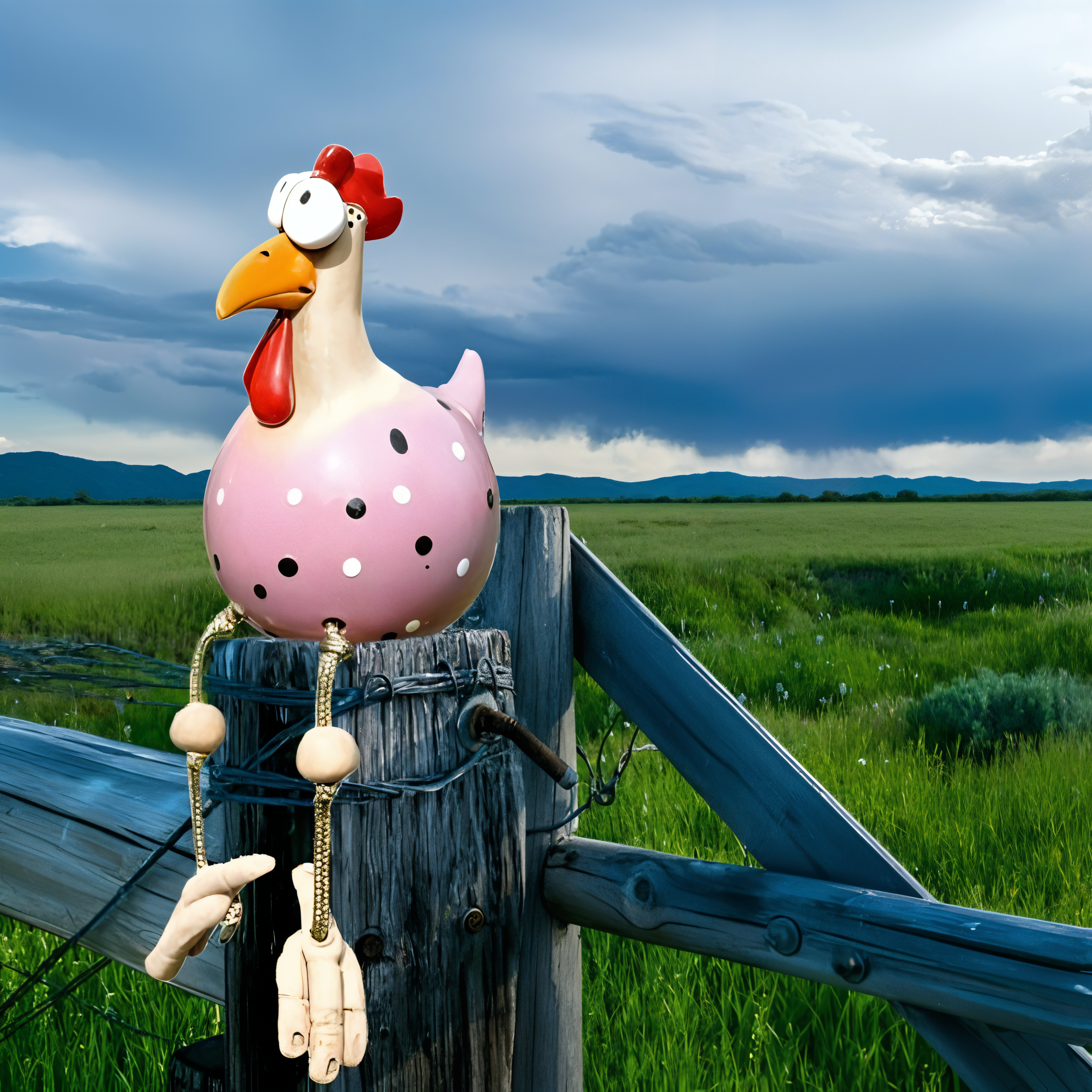 Eccentric hen figure – Weatherproof resin, charming design for the garden or balcony