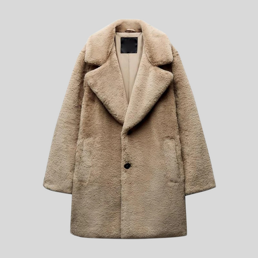 Dames Teddy Fleece Jas met Rits – Imitatiebont, Warme Winterjas voor Herfst en Winter