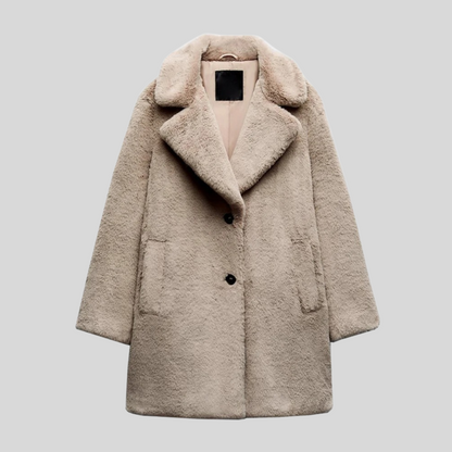 Dames Teddy Fleece Jas met Rits – Imitatiebont, Warme Winterjas voor Herfst en Winter
