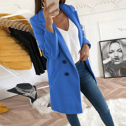 Dames Klassieke Mantel – Lange Jas voor Herfst/Winter