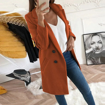 Dames Klassieke Mantel – Lange Jas voor Herfst/Winter