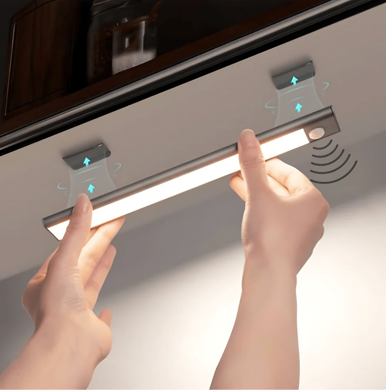 Trådløs LED-sensorlampe – aluminium, moderne design med bevægelsessensor til soveværelse eller entré