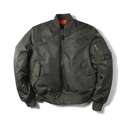 Heren Regular Fit MA-1 bomberjack – gevoerd, met rits en ribboorden, casual tussenjas voor voorjaar en herfst