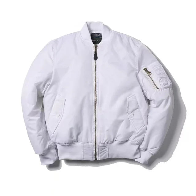 Heren Regular Fit MA-1 bomberjack – gevoerd, met rits en ribboorden, casual tussenjas voor voorjaar en herfst