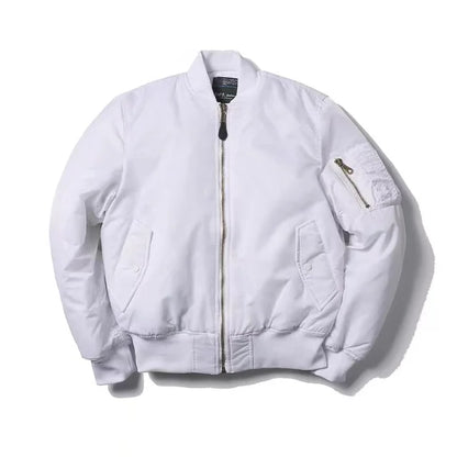 Heren Regular Fit MA-1 bomberjack – gevoerd, met rits en ribboorden, casual tussenjas voor voorjaar en herfst