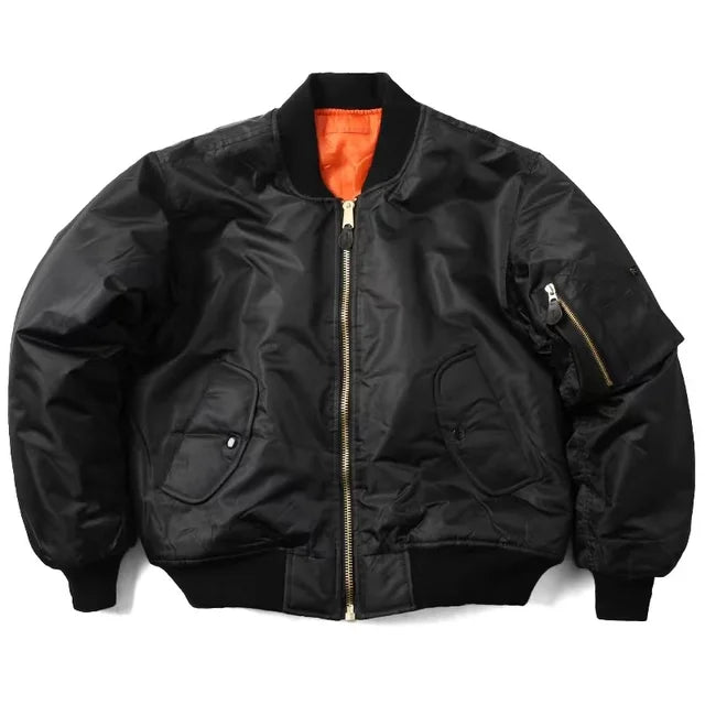 Heren Regular Fit MA-1 bomberjack – gevoerd, met rits en ribboorden, casual tussenjas voor voorjaar en herfst