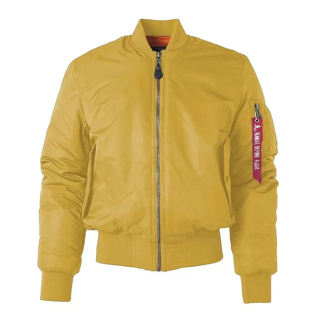 Heren Regular Fit MA-1 bomberjack – gevoerd, met rits en ribboorden, casual tussenjas voor voorjaar en herfst