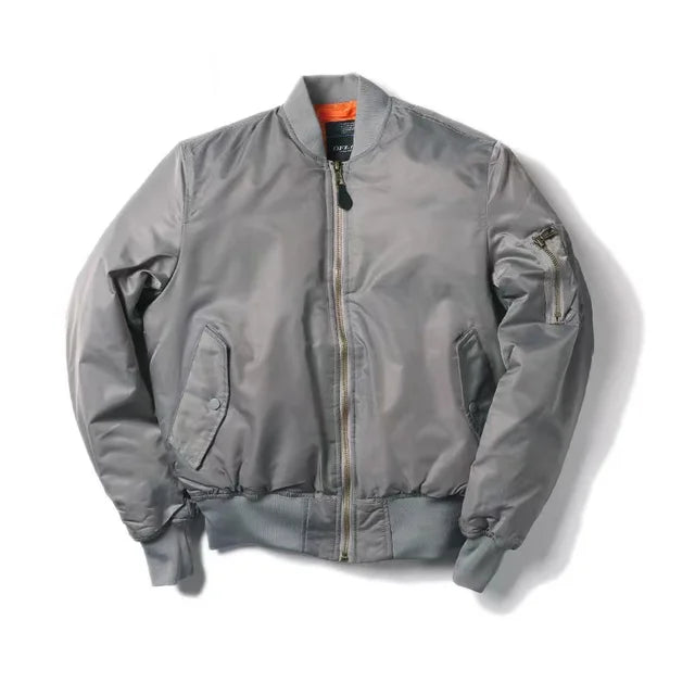 Heren Regular Fit MA-1 bomberjack – gevoerd, met rits en ribboorden, casual tussenjas voor voorjaar en herfst