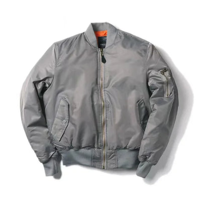 Heren Regular Fit MA-1 bomberjack – gevoerd, met rits en ribboorden, casual tussenjas voor voorjaar en herfst