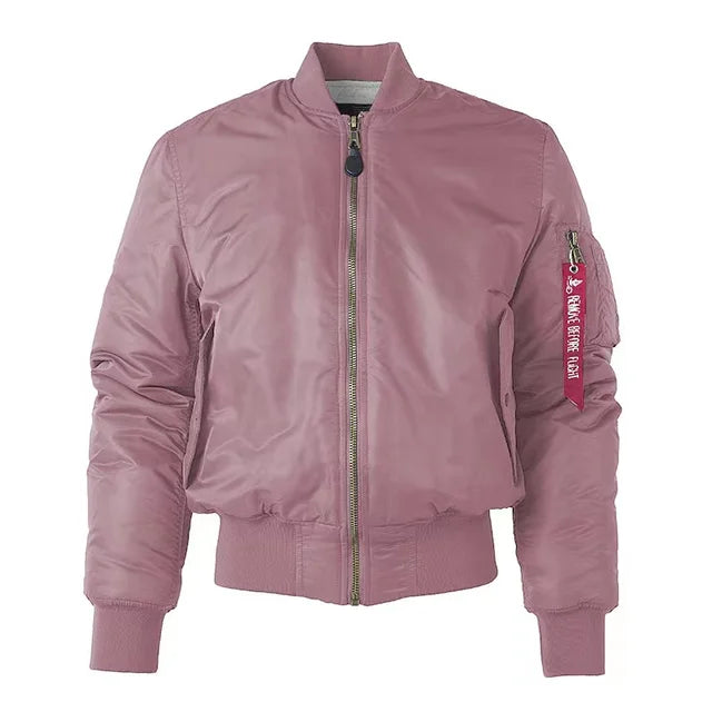 Heren Regular Fit MA-1 bomberjack – gevoerd, met rits en ribboorden, casual tussenjas voor voorjaar en herfst