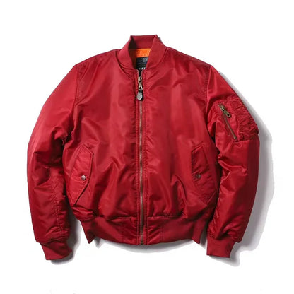 Heren Regular Fit MA-1 bomberjack – gevoerd, met rits en ribboorden, casual tussenjas voor voorjaar en herfst