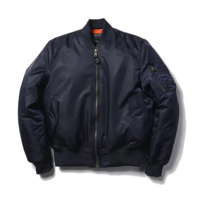 Heren Regular Fit MA-1 bomberjack – gevoerd, met rits en ribboorden, casual tussenjas voor voorjaar en herfst