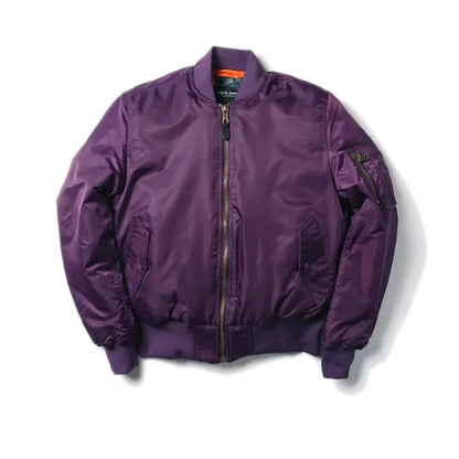 Heren Regular Fit MA-1 bomberjack – gevoerd, met rits en ribboorden, casual tussenjas voor voorjaar en herfst