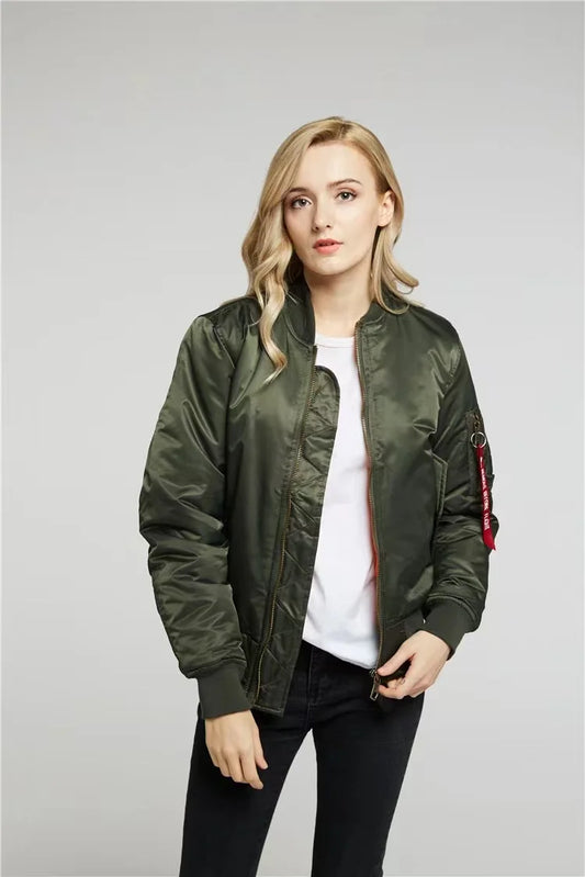 Heren Regular Fit MA-1 bomberjack – gevoerd, met rits en ribboorden, casual tussenjas voor voorjaar en herfst