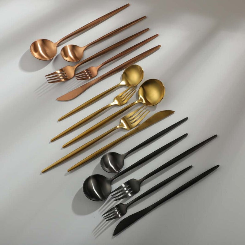 Minimalist cutlery set – Stainless steel, elegant design for any table setting